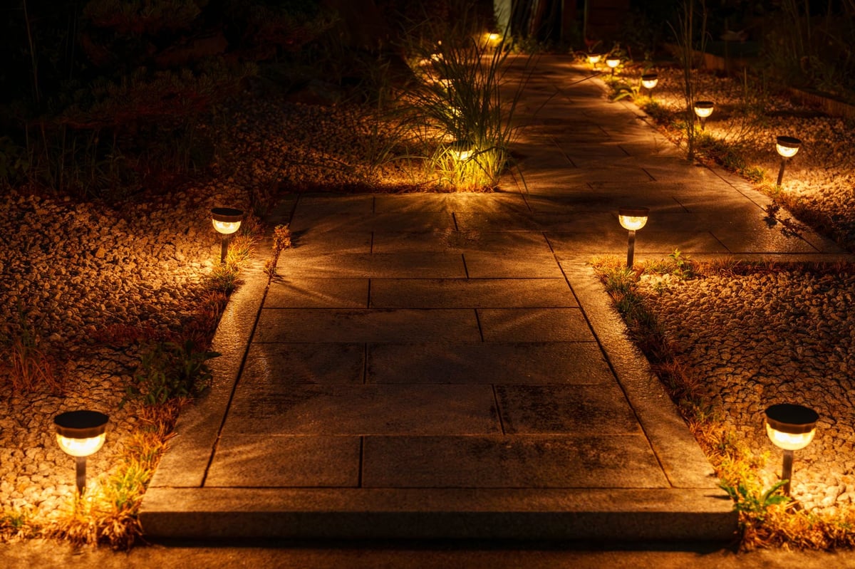 Park and street light at night