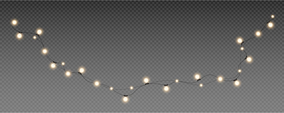 Christmas and New Year glowing garlands of bulbs and lights