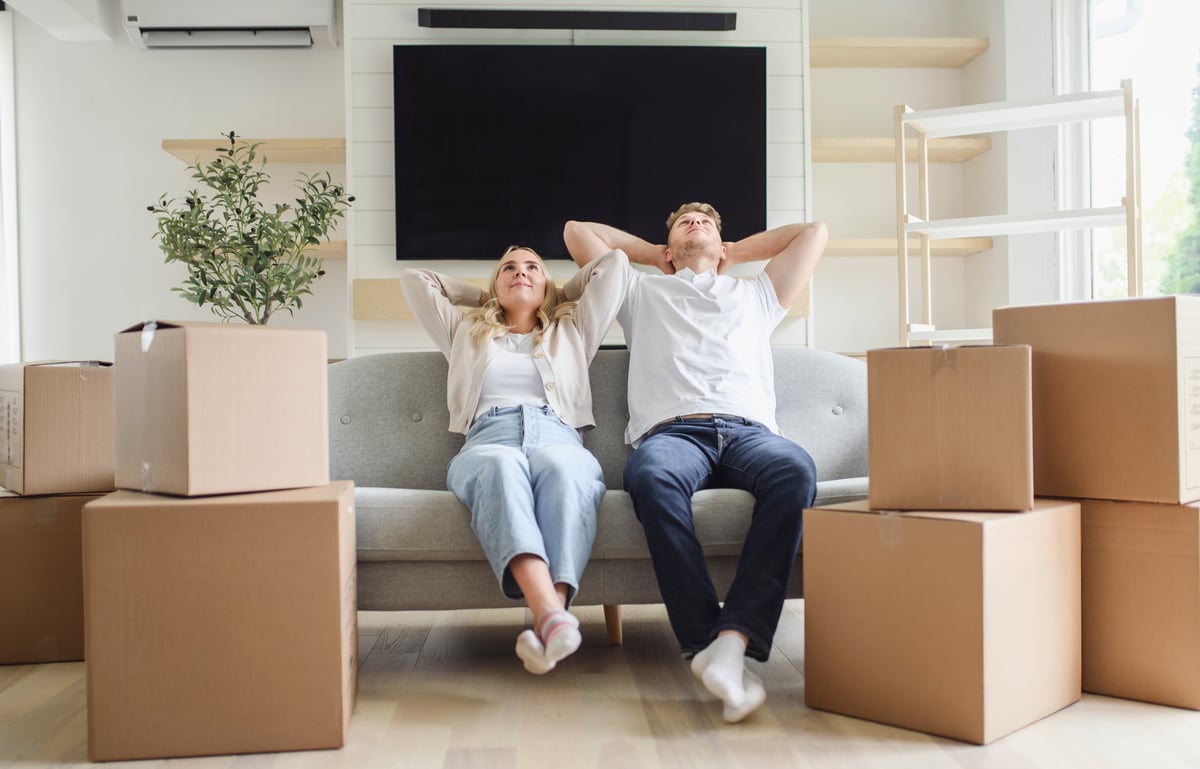 Young couple moving into new home customer review